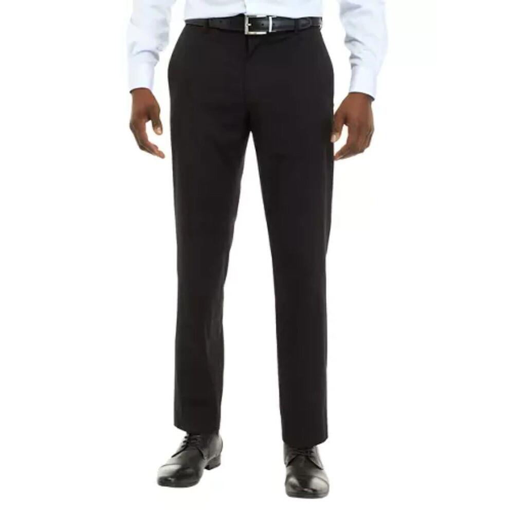 Savane Max Comfort Waistband Straight Stretch Dress Pants 34W/30L, Black New
